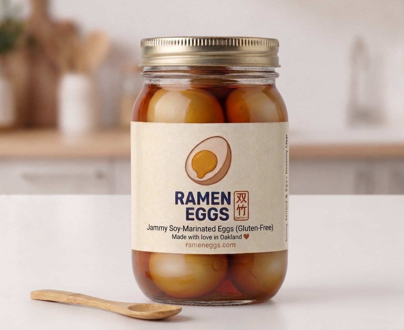 Jar of ramen eggs